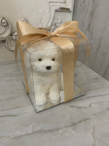 Little White Puppy Gift Boxed Candle