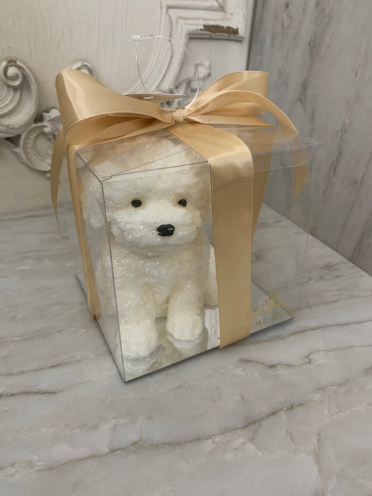 Little White Puppy Gift Boxed Candle