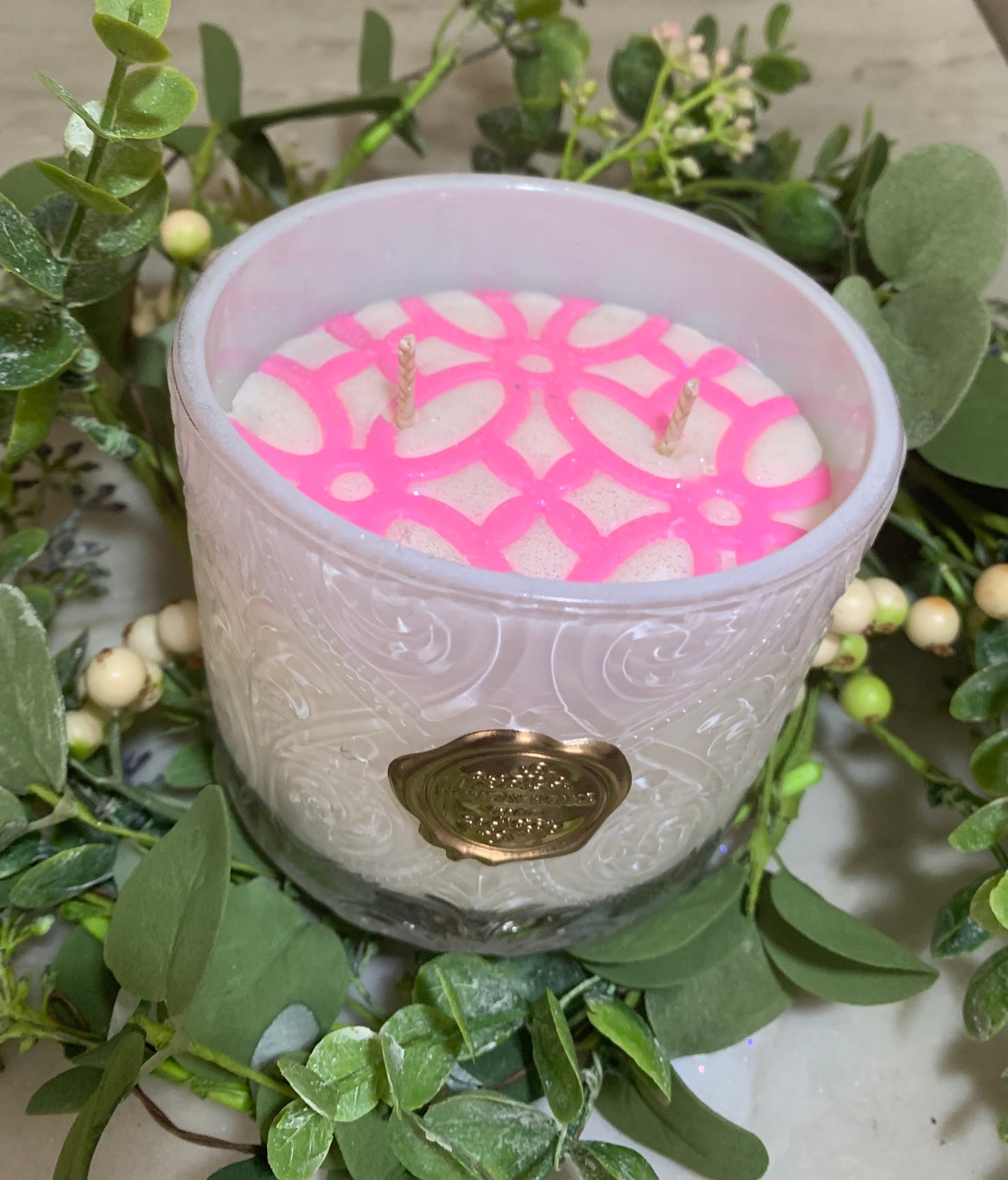 Glimmering Embossed Pink Cashmere