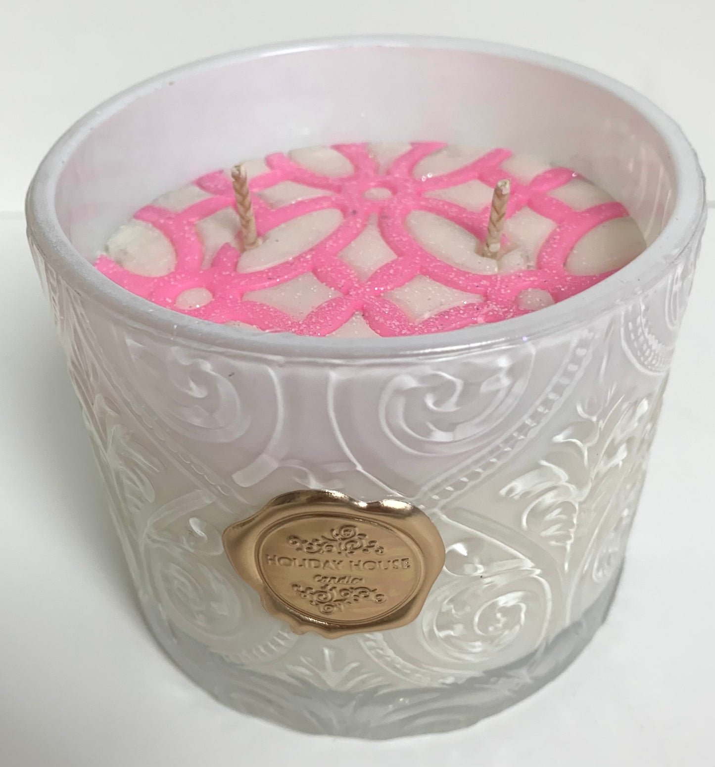 Glimmering Embossed Pink Cashmere