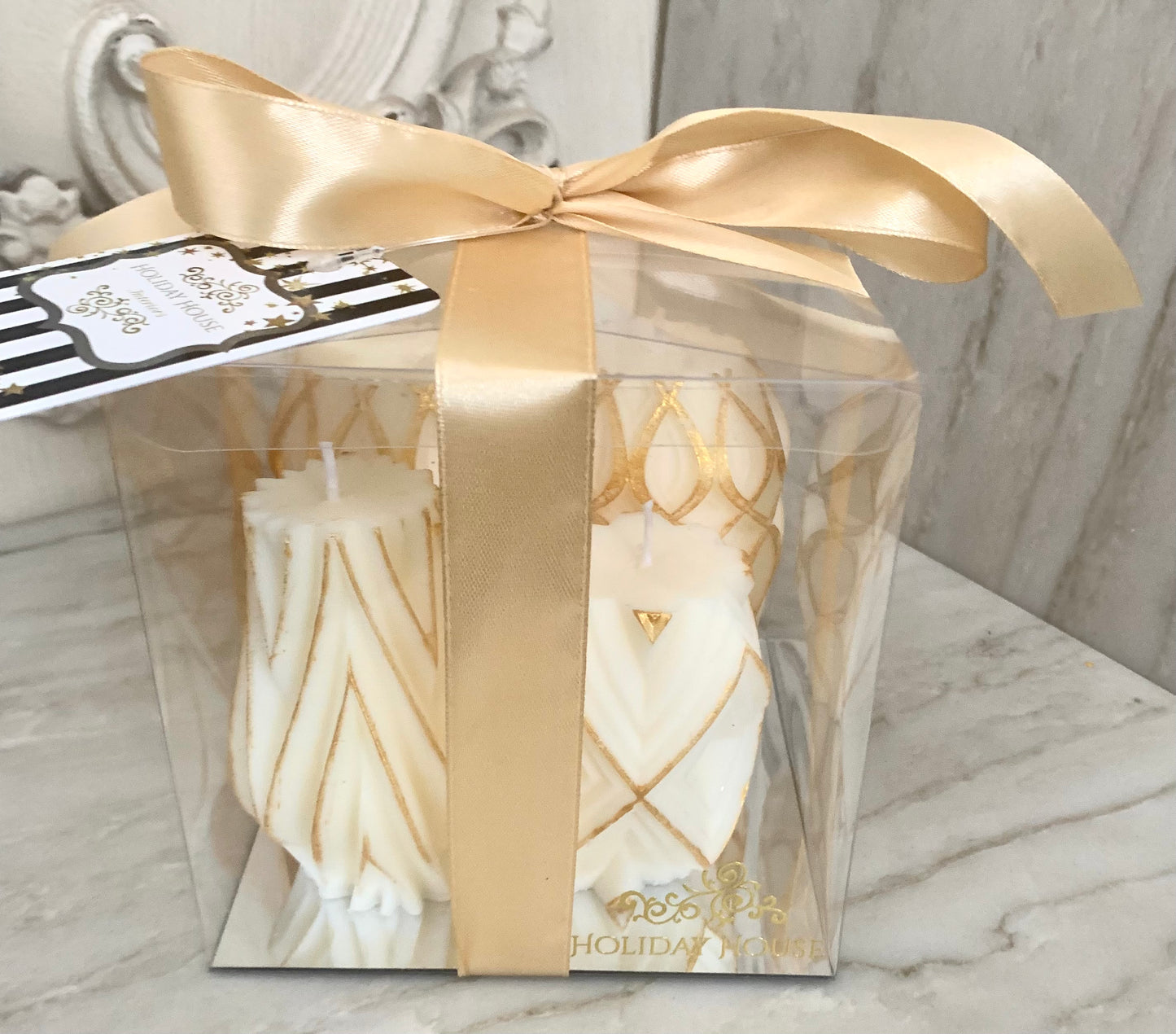 Gilded Geometrical Candle Gift Set
