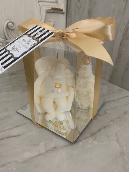 Santa in Chair Candle Gift Set