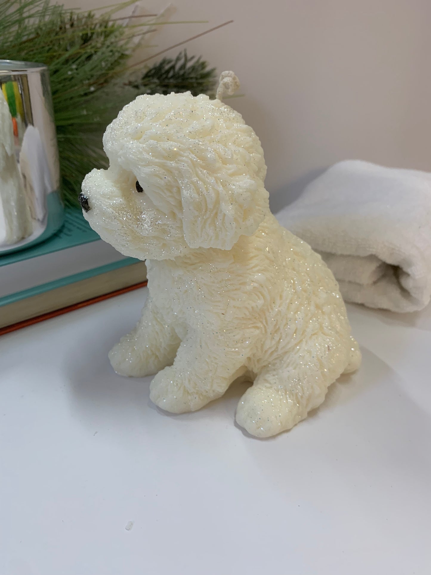 Little White Puppy Gift Boxed Candle