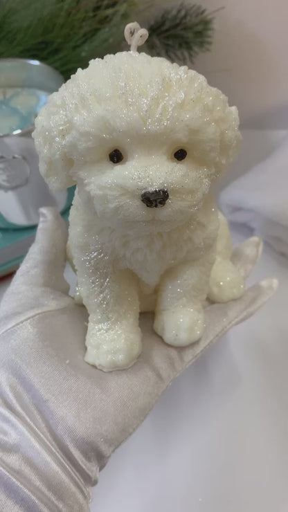 Little White Puppy Gift Boxed Candle