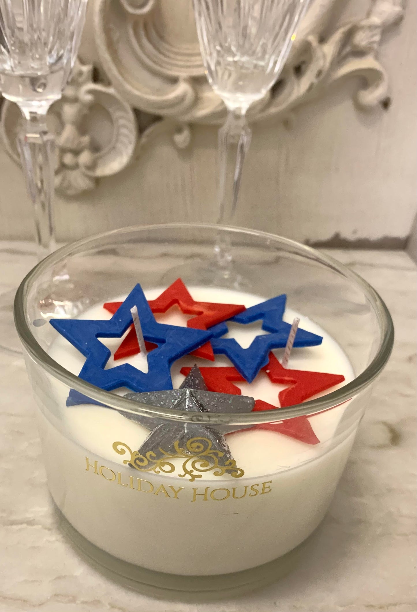 Patriotic Stars Candle