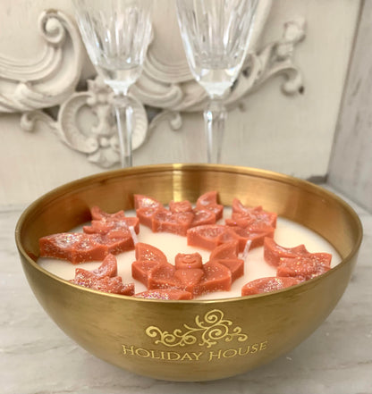 Spooky Halloween Bats in Gold Metallic Vessel, 19 oz (Case of 4)