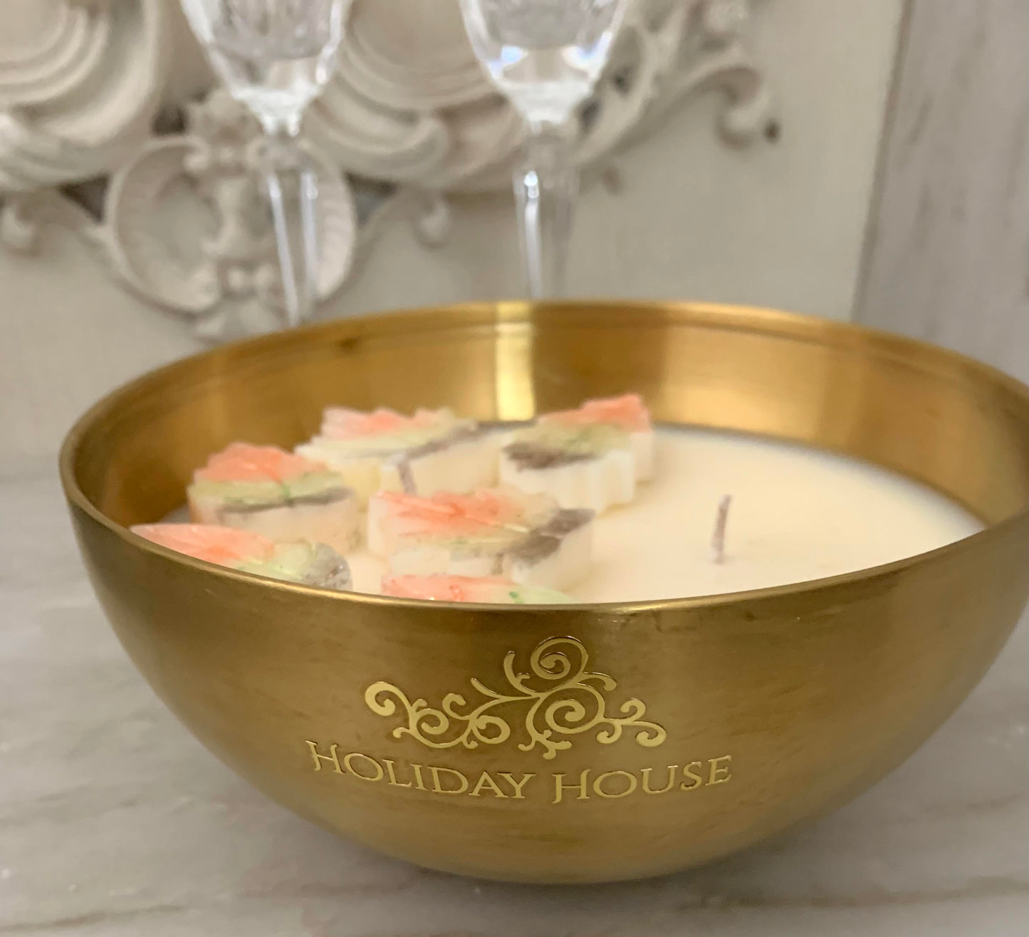 Autumn Leaves in Gold Metallic Vessel, 19 oz (Case of 4)