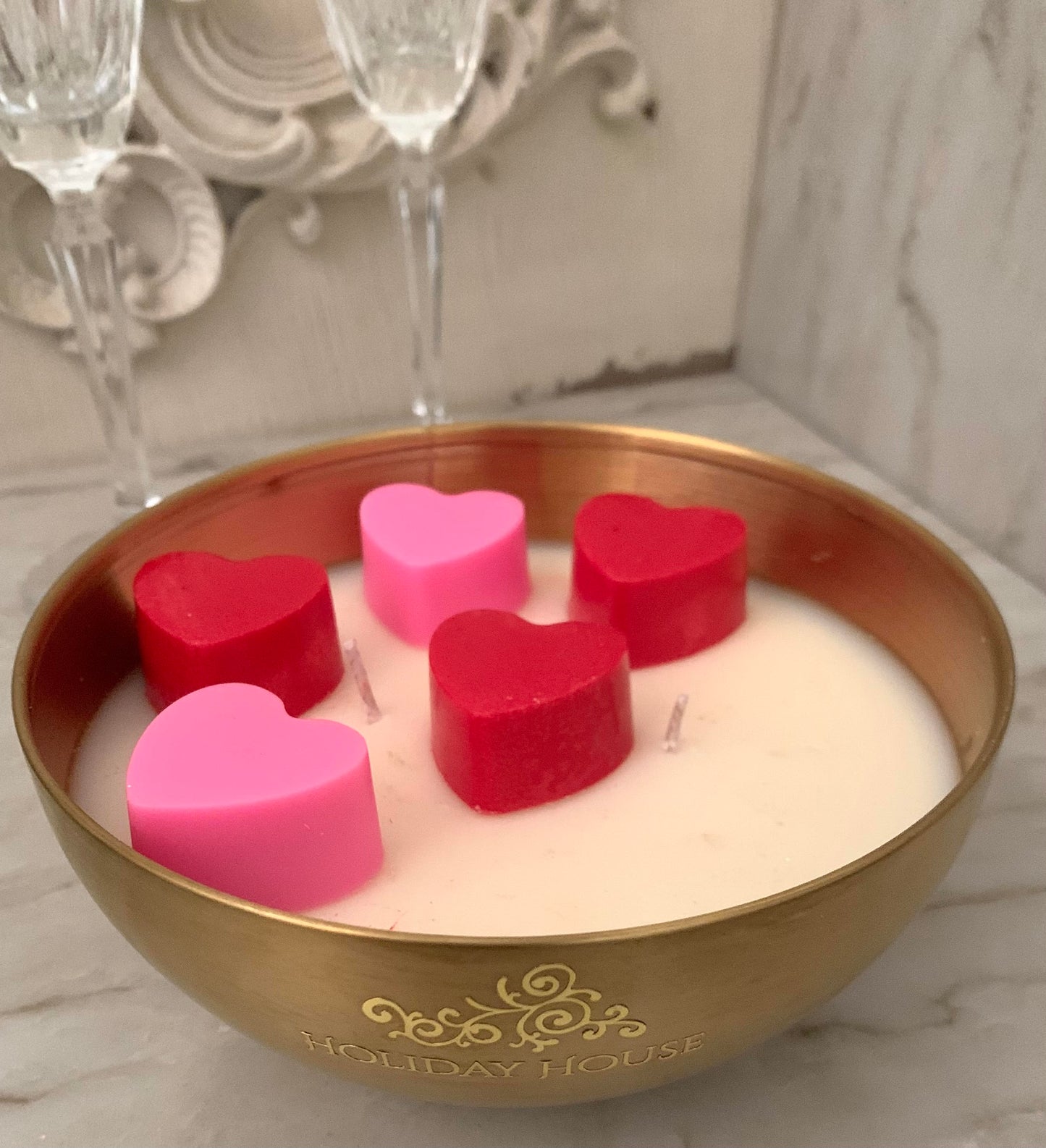 Love Candle in Gold Metallic Vessel, 19 oz (Case of 4)