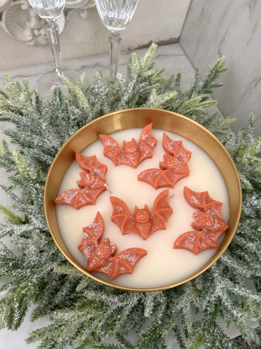 Spooky Halloween Bats in Gold Metallic Vessel, 19 oz (Case of 4)