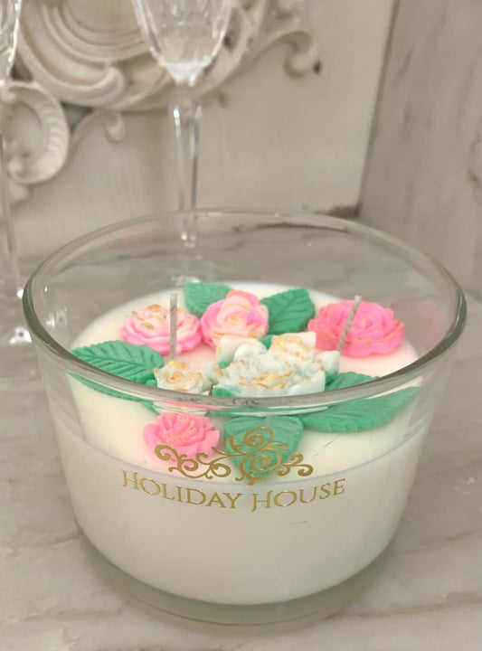Rose Floral Candle