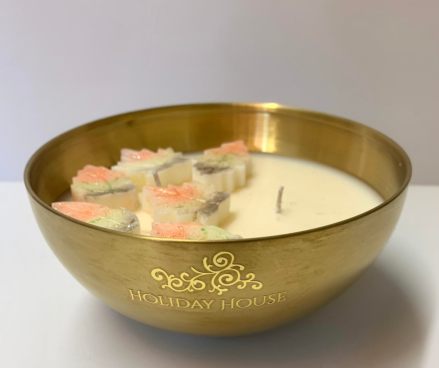 Autumn Leaves in Gold Metallic Vessel, 19 oz (Case of 4)