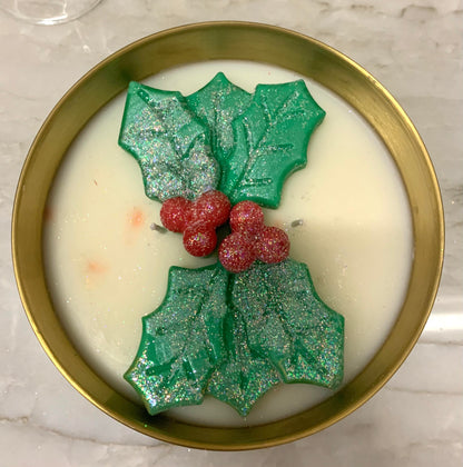 Holly Candle in Gold Metallic Vessel, 19 oz (Case of 4)