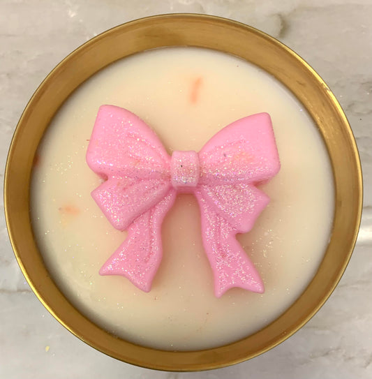 Bow Candle in Gold Metallic Vessel, 19 oz (Case of 4)