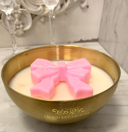 Bow Candle in Gold Metallic Vessel, 19 oz (Case of 4)