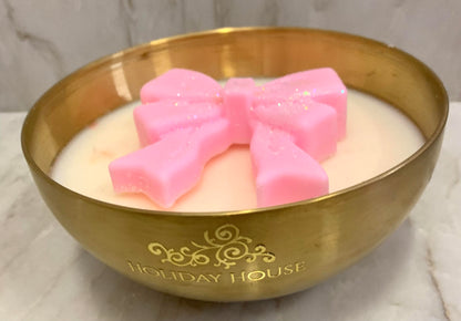 Bow Candle in Gold Metallic Vessel, 19 oz (Case of 4)