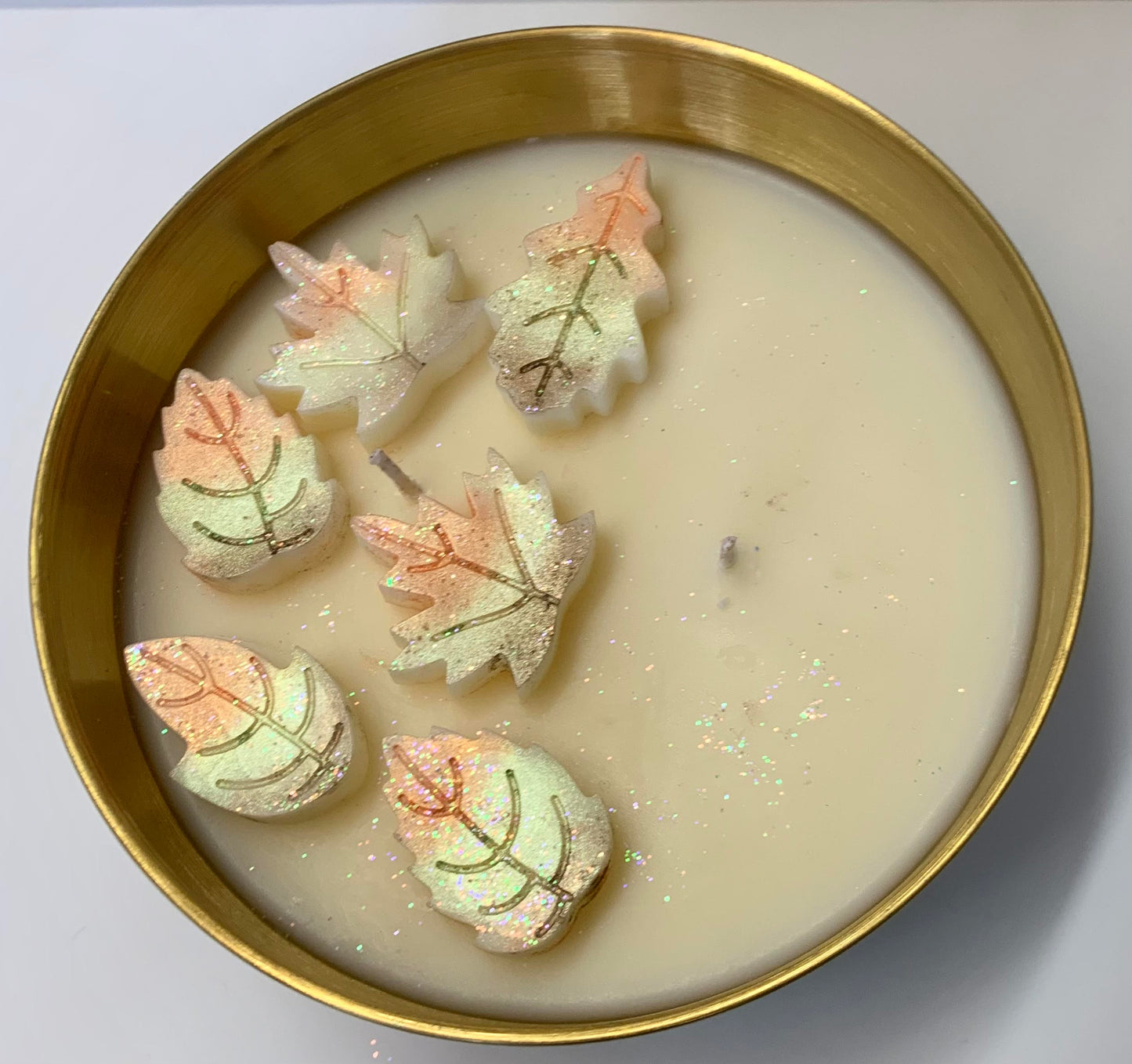 Autumn Leaves in Gold Metallic Vessel, 19 oz (Case of 4)