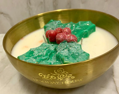 Holly Candle in Gold Metallic Vessel, 19 oz (Case of 4)