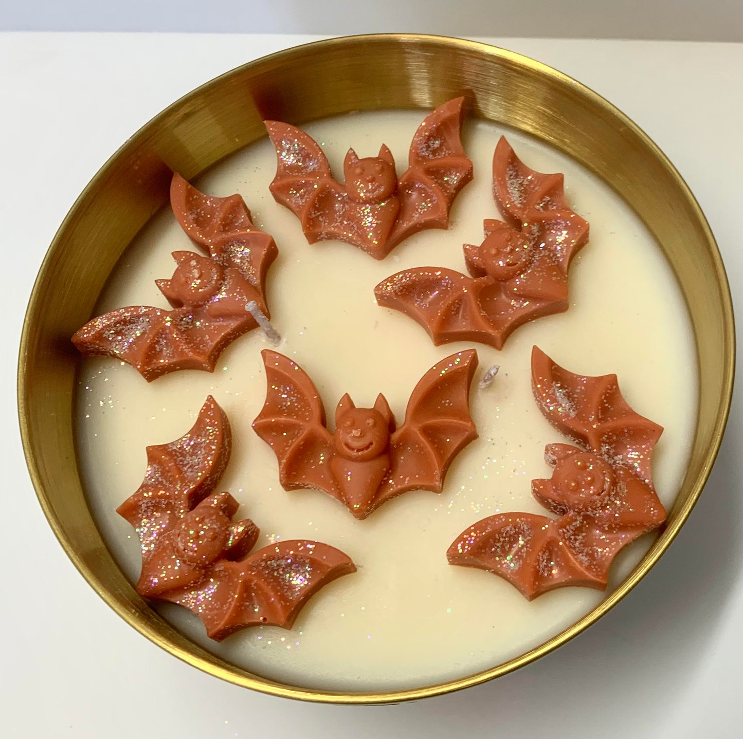 Spooky Halloween Bats in Gold Metallic Vessel, 19 oz (Case of 4)